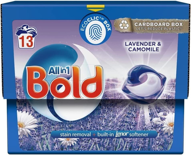 Bold All-in-1 Pods Washing Liquid Capsules Lavender & Camomile 13 Washes