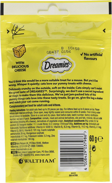 Dreamies Cat Treats 60G Cheese