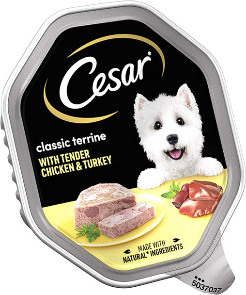 Cesar 10+ - Wet Dog Food - for Senior Dogs - Tray with Chicken, Beef, Lamb and Turkey in Jelly - 24 x 150 g