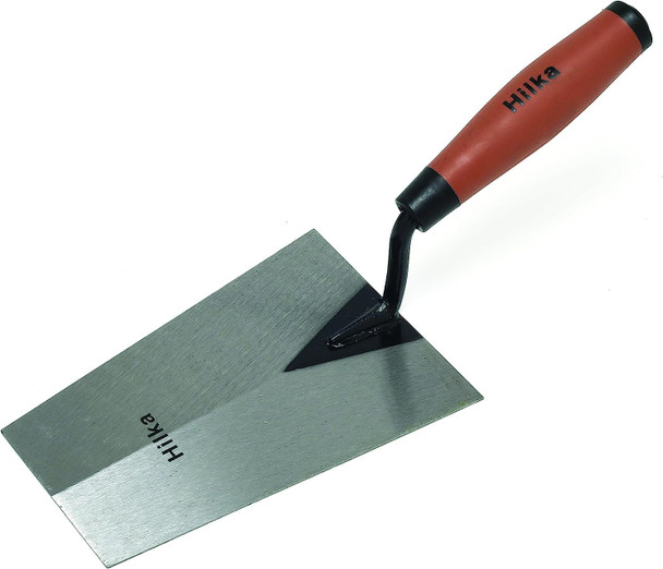 Hilka Bucket Soft Grip Trowel with Hardened Carbon Steel Blade, 7"