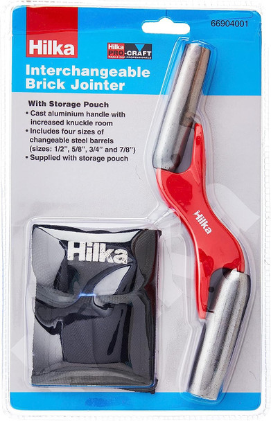 Hilka Four Size Interchangeable Brick Jointer Hand Tool Cast Aluminium Handle