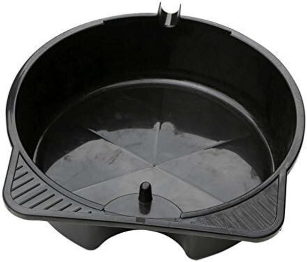 Hilka Tools Universal Oil Drain Pan Wide Plastic with Pouring Spout 8 L Black
