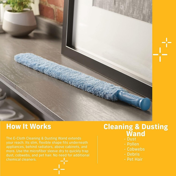 5 x E-Cloth Microfibre Cleaning & Dusting Wand All Purpose 74 cm
