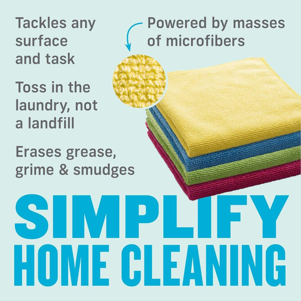 E-Cloth Microfibre Cleaning Cloth Multipurpose for Household 4 Pack