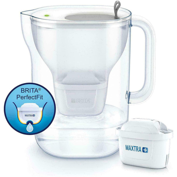 BRITA Style Cool MAXTRA+ Plus 2.3L Slim Water Filter Fridge Jug + Cartridge Grey