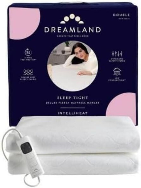 Dreamland Sleep Tight Deluxe Fleecy Mattress Warmer Double 150x120cm