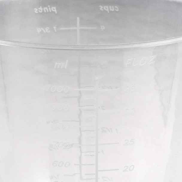 Wham 1Lt Clear Plastic Reusable Measuring Jug (Set of 4)