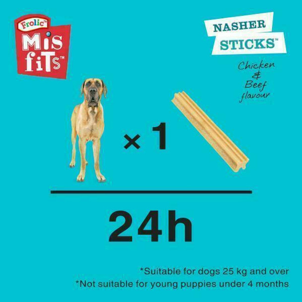 MISFITS Nasher Sticks Large Dog Treat Meat 270g (PACK OF 6)
