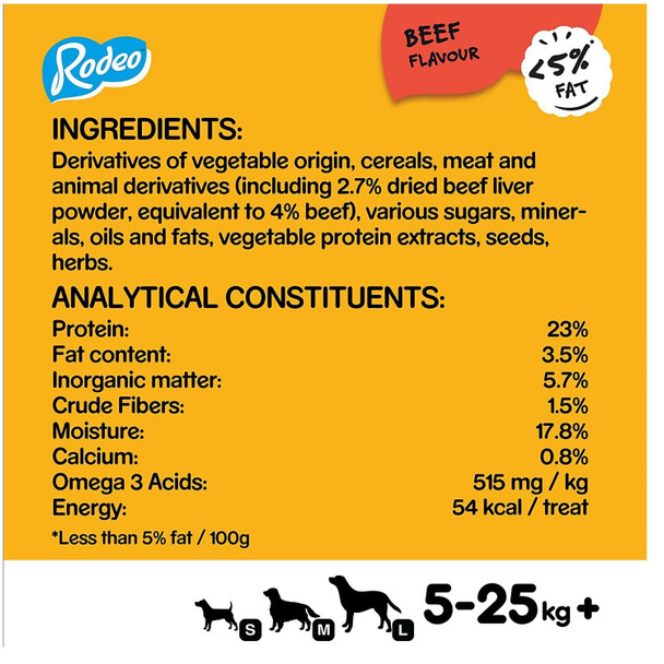 Pedigree Rodeo - Chewy Twists Dog Treats with Beef, 8 Sticks, 140g