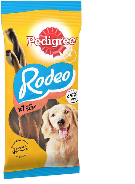 Pedigree Rodeo Dog Treats with Beef,123 g (Pack of 1)