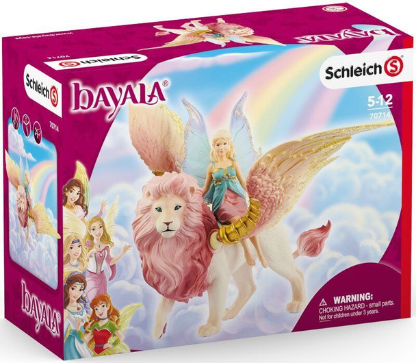 Schleich 70714 Bayala Fairy in Flight on Winged Lion Figurine for Children 5-12 Years