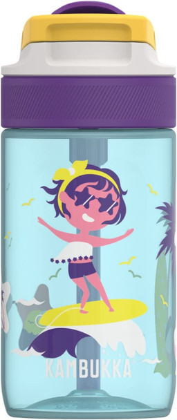 KAMBUKKA Kids Water Bottle Leakproof & Shockproof LAGOON Surf Girl 400 ml