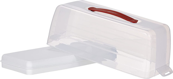 Curver 175247 Rectangular Cake Tin Transparent/White, Polypropylene