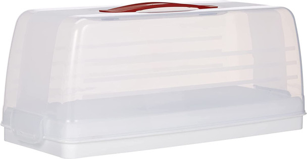 Curver 175247 Rectangular Cake Tin Transparent/White, Polypropylene