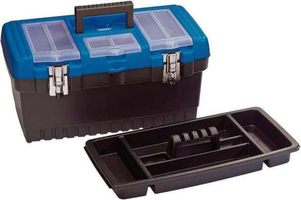 Draper Multi-compartment Tool Organiser Box with Removable Tote Tray 48 cm
