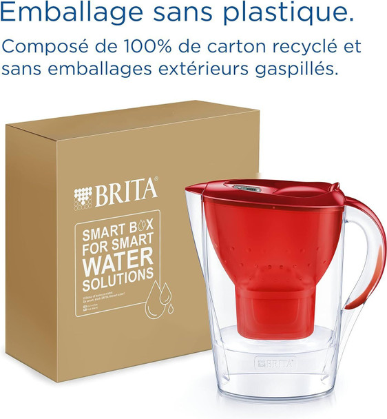 BRITA Marella Water Filter Jug Red 2.4 L & 1 MAXTRA PRO ALL IN-1 cartridge