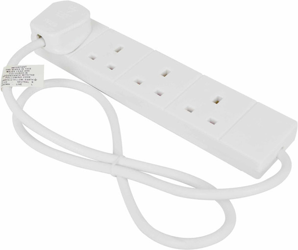 STATUS Multi Plug Extension | 4 Socket Extension Cable | 2m Extension Lead | 4WS2M20