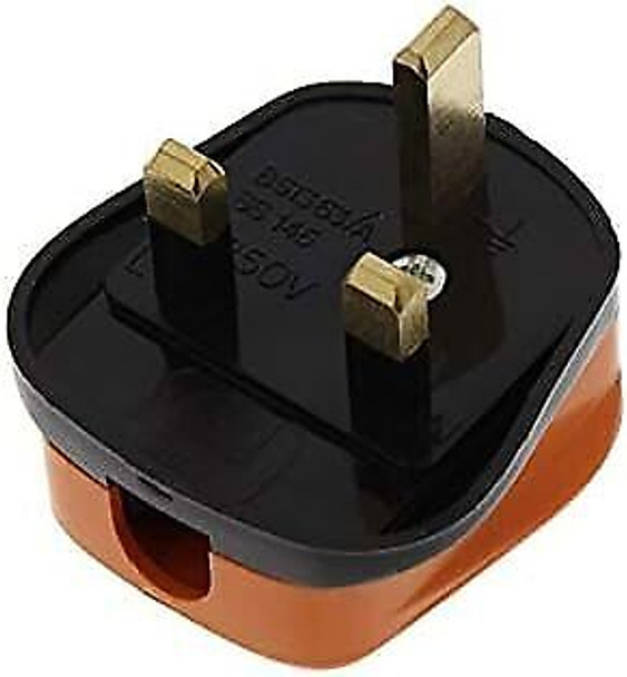 Status 13 Amp Orange Rubber Plug Standard 3 Pin British Plug, White