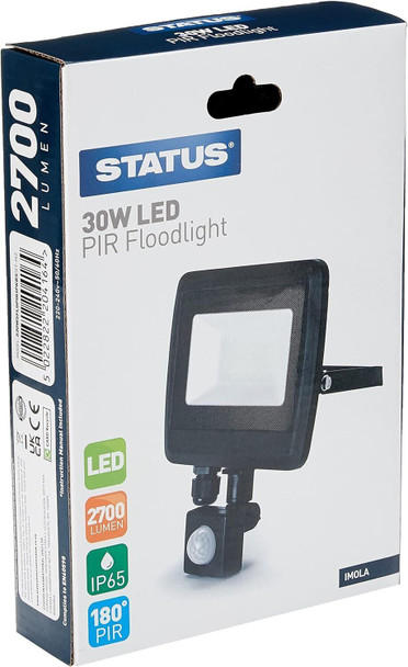 Status Imola Slimline 30W LED Security Floodlight With PIR Sensor 2700 Lumen