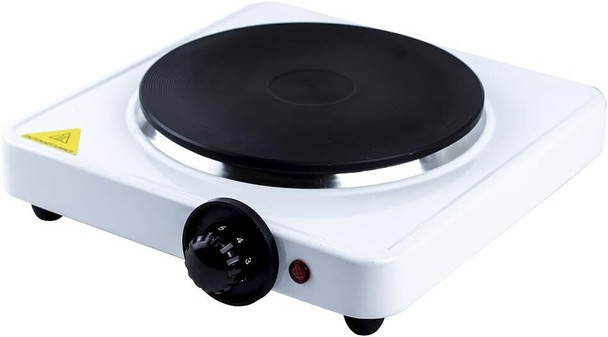Status Kansas Single Hot Plate 1500W White Electric Stove Stainless Steel