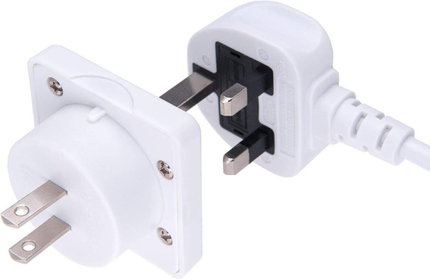 Status 2-pin Plug Adapter for UK 3-pin for Travel Plugs Max Load 10 amps-240V