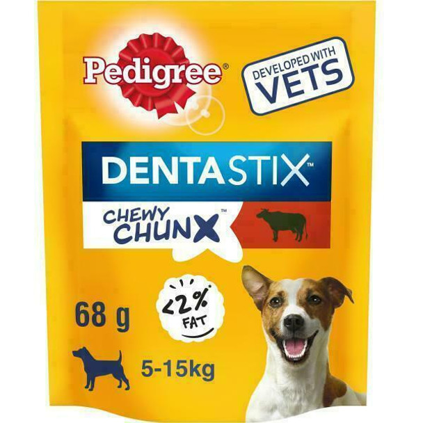 Pedigree Dentastix Chewy Chunx Beef Flovour, 68g