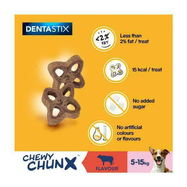 Pedigree Dentastix Chewy Chunx Beef Flovour, 68g