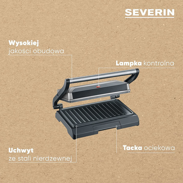 Severin Electric Automatic Grill with 800 W of Power KG 2394, Grey-Metalic