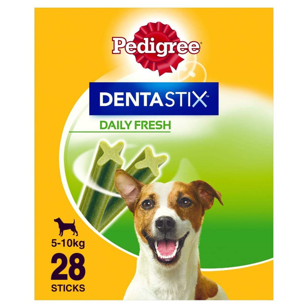 Pedigree Dentastix Fresh Dog Treats for Fresh Breath Mini Daily Dental Care for Small Dogs <10 kg 28 Sticks (1 x 28 Sticks)