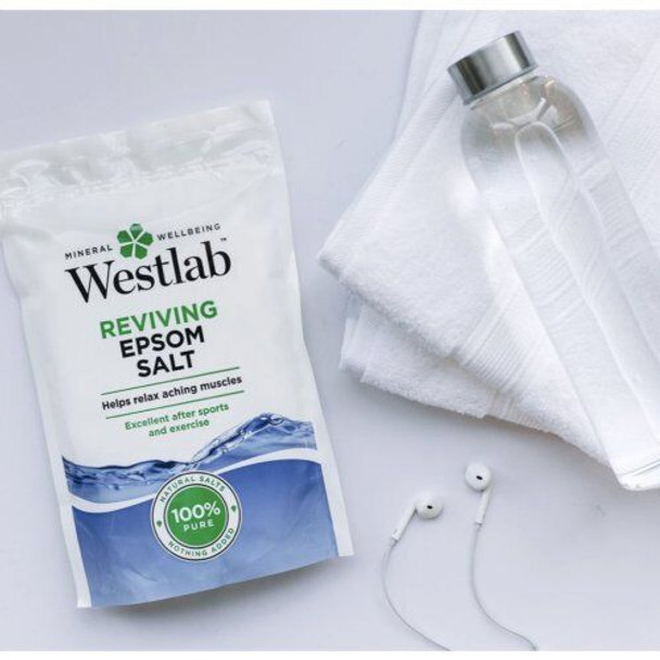 4 x Westlab Reviving Epsom Salts 1kg - Helps Relax Tired, Aching Muscles - Pure