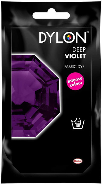 DYLON Hand Dye, Fabric Dye Sachet for Clothes, Soft Furnishings and Projects, 50 g - Deep Violet