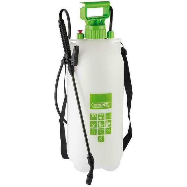 Draper Water Pressure Sprayer 10L - Extra Lightweight/Handheld With Pump Action