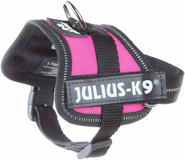 Trixie Julius-K9 Powerharness Dog Harness 3XS/Baby 1: 26–36 cm/18 mm, Fuchsia