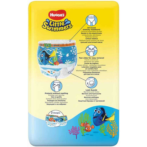 22 x Huggies Little Swimmers Swim Nappies, Size 5-6, Absorbent with Leak Guards