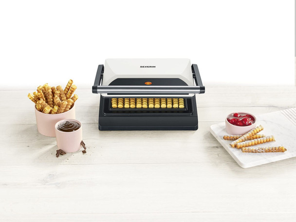 Severin Waffle Maker French Fries Style with Non-stick Plate Silver/Black, 800 W