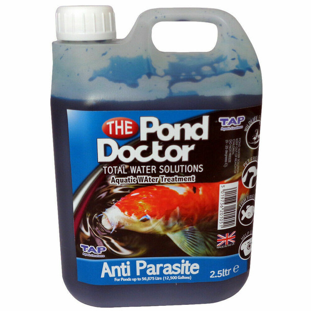 TAP Pond Doctor Anti Parasite & Water Treatment Solution, Supports Fish, 2.5 Ltr