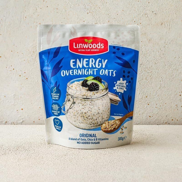 Linwoods Original Energy Overnight Oats | 4 x 300g Porridge Oats | Source Of Protein | Healthy Breakfast Food | Vegan Friendly & Gluten Free