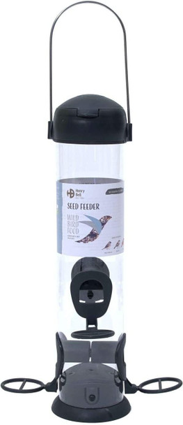 Henry Bell Essentials Plus Squirrel Baffle Seed Feeder with Hook Transparent
