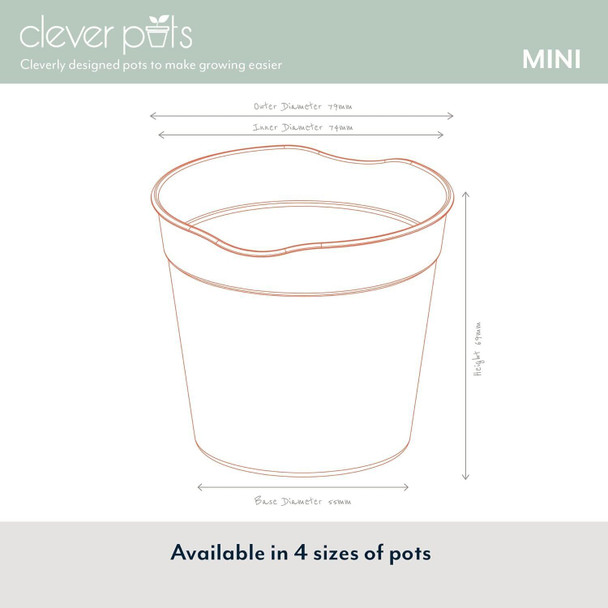 12 x Clever Pots Mini Easy Release Propagation Plant Pots 7.4cm 5 Pack