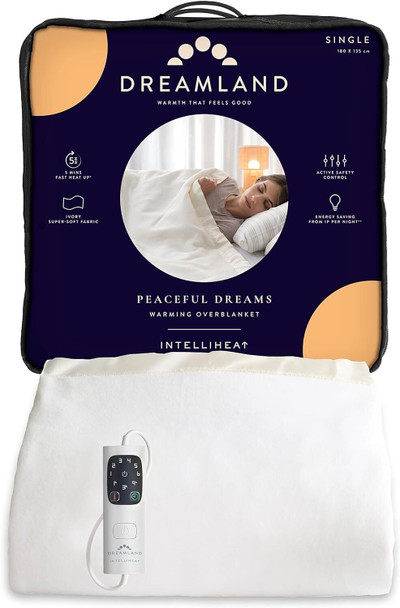 Dreamland Electric Warming Over-blanket Single 2 Controls & Timer 180x135cm