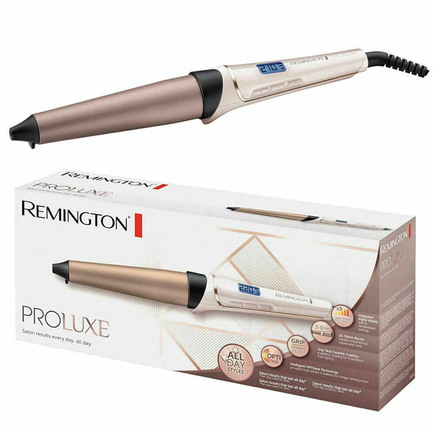 Remington Proluxe Large Barrel Hair Curling Wand, 25-38 mm Barrel with Pro+ Healthier Styling Setting, CI91X1, Rose Gold