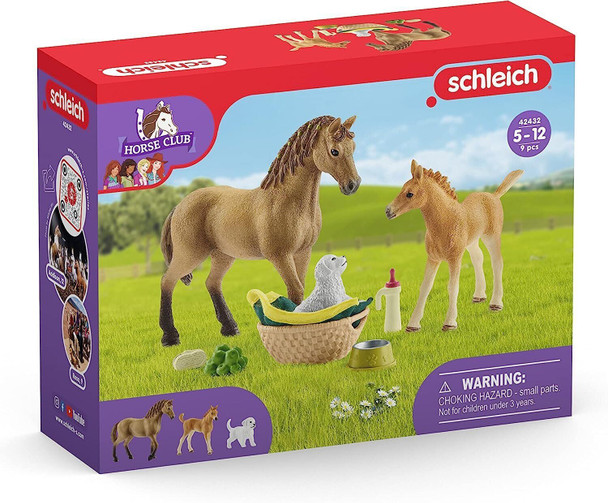 Schleich 42432 Horse Club Sarah’s Baby Animal Care, Brown