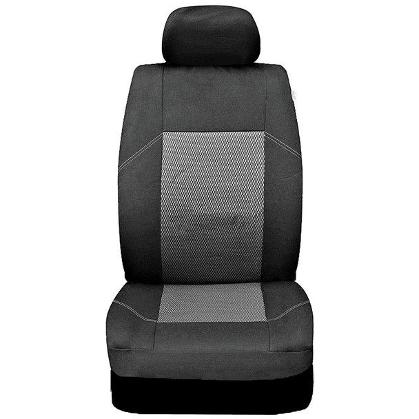 Sakura Car Seat And Headrest Covers Ealing SS5291 - Full Set Black Universal Size Elasticated Hems Side Airbag Compatible Washable Easy Fit