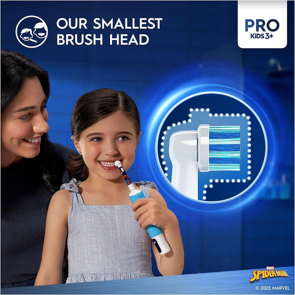 Oral-B Pro Kids Electric Toothbrush Spiderman Brush Head & 2 Modes Age 3 Years +