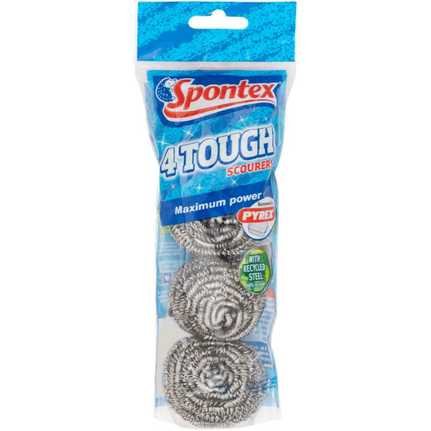 Spontex Recycled Tough Scourers (4 Pack)