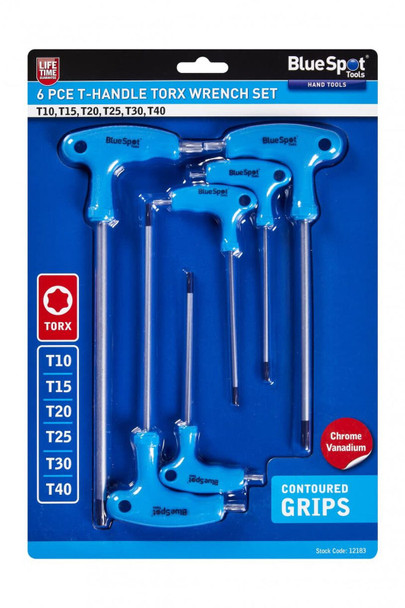 Blue Spot Tools 12183 6 Piece T Handle Torx Screwdrivers