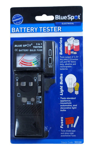 Blue Spot 31114 Battery Bulb and Fuse Tester