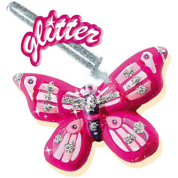 SES Creative 01131 Children's Butterfly Glitter Casting and Painting Set, for 5 years to 9 years