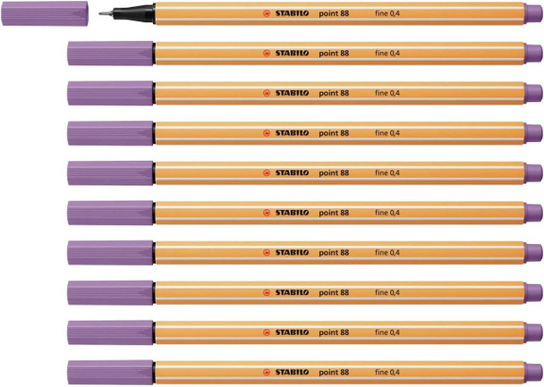 Fineliner - STABILO point 88 - Pack of 10 - Grey Violet