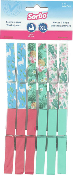 Sorbo Wooden Pegs with Botanic Print